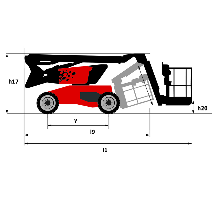 Manitou MAN'GO 33 overall dimensional drawing