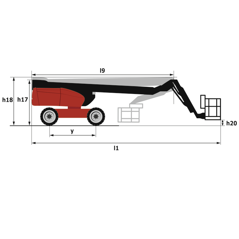 Manitou TJ 65 overall dimensional drawing