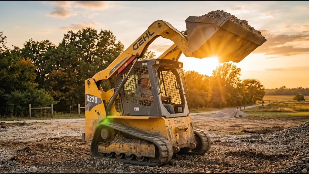 Gehl compact loader working in Mid-Missouri