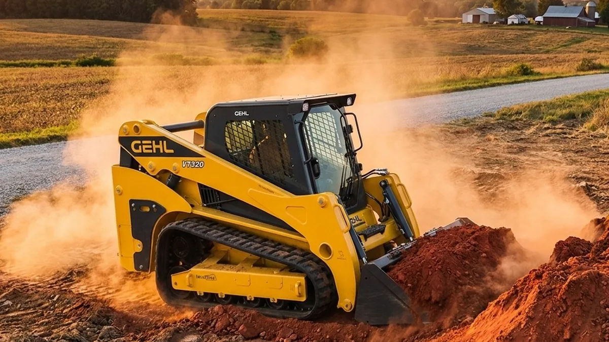 Skid Steer Grading a Driveway or Building Pad on Missouri Clay