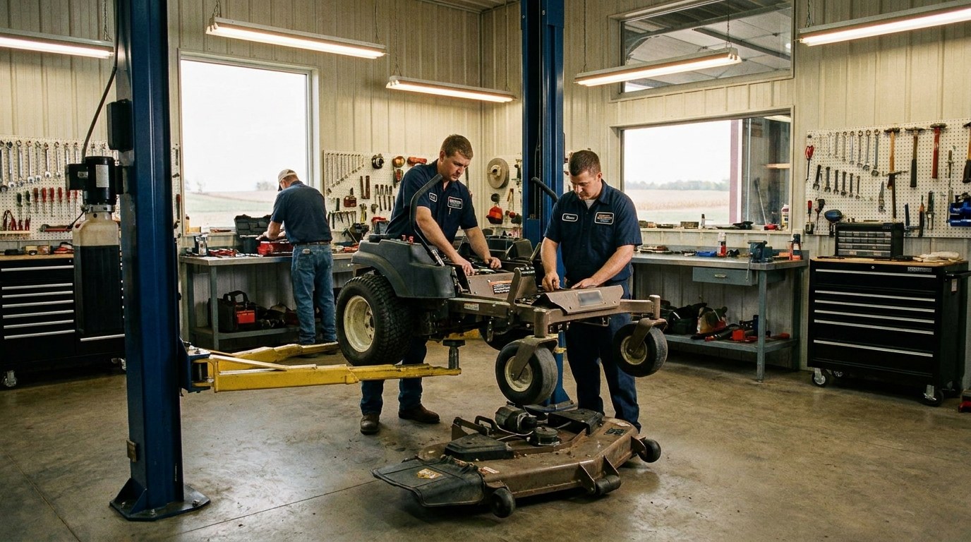Equipment Solutions Outdoors small engine repair shop in Laddonia, Missouri